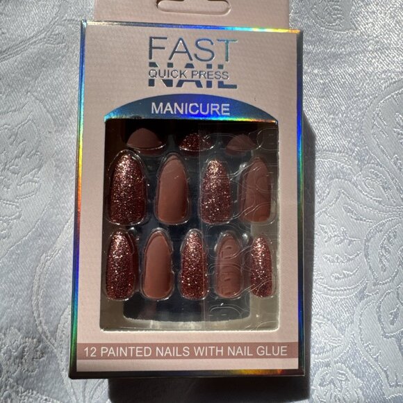 Fast Nail Other - Fast Nail One Minute Press‑On Nail Tips w Glue Fast & Easy NEW